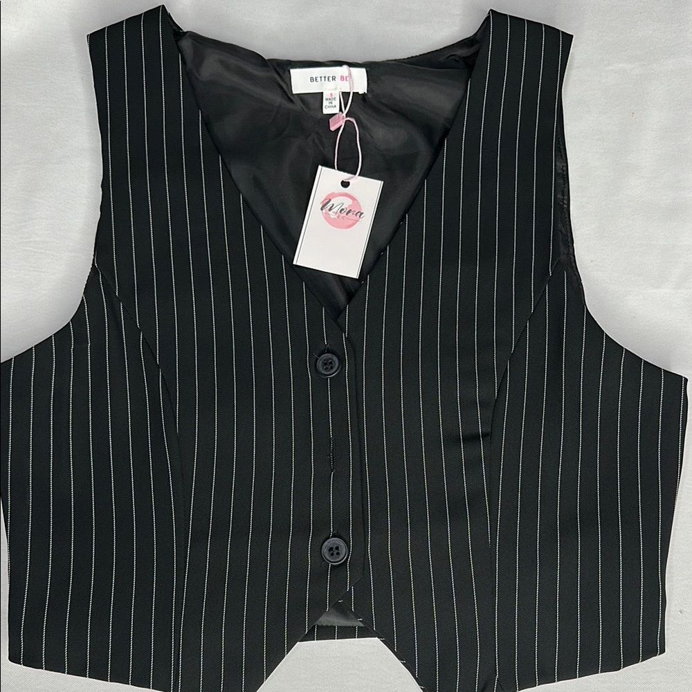 Classic Pinstripe Vest – - Picture 4 of 9